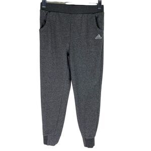 Adidas Joggers Sweatpants Girls Gray Sparkle Glitter Pockets M 10-12